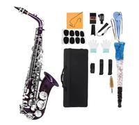 Saxofone Saxofón Alto Morado En Mi Mayor Cuerpo De Latón Botones Nácar Blanco Set Para Principiantes(2)