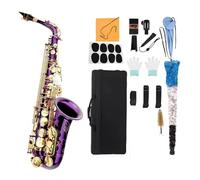 Saxofone Saxofón Alto Morado En Mi Mayor Cuerpo De Latón Botones Nácar Blanco Set Para Principiantes(3/4)