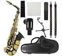 Saxofone Saxofón Alto Negro Y Dorado En Latón Mi Bemol Con Correa Accesorios(3)