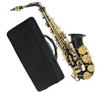 Saxofone Saxofón Alto Negro Y Dorado En Latón Mi Bemol Con Correa Accesorios(3/4)