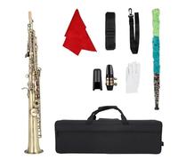 Saxofone Saxofón Soprano En Si Bemol Vintage De Bronce Y Cobre Con Estuche Instrumentos Viento Madera(3/4)