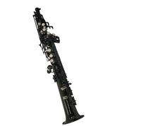 Saxofone Saxofón Soprano Recto En Si Bemol Instrumento Musical De Latón Negro Brillante Con Estuche Y Accesorios(3)