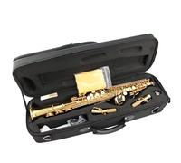 Saxofone Saxofón Soprano Recto Lacado En Oro Para Principiantes De Música