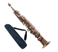 Saxofones Para Principiantes Saxofón Soprano De Tubo Recto Latón Instrumento Viento Madera Con Llave En Si Bemol Y Patrón Grabado