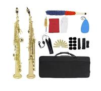Saxofones Para Principiantes Saxofón Soprano En Si Bemol Cuerpo De Latón Tubo Recto Accesorios Profesionales(3/4)