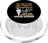 Saxofonista Saxofonista Divertido Saxofón de Jazz I Don't Make Mistakes PopSockets PopGrip para MagSafe