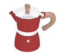 SAXOJONON de aluminio práctica de 150ML, octogonal Moka para electrodomésticos de cocina para el hogar y la Oficina (modelo seiko rojo)