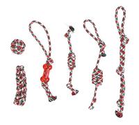 SAXOJONON For Dogs Pet Cotton Rope Toy, Interactive Christmas Dog Rope Toys For Chewing Teething, 6Pcs Set, Durable Safe For Puppies Small Medium Large Breeds, Fun Biting Play Tug