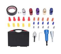 SAXOJONON Herramienta pelacables, para taladro eléctrico, kit profesional de herramientas de pelado y torsión de cables eléctricos con tapas de alambre, compatible con cables sólidos y trenzados de 6