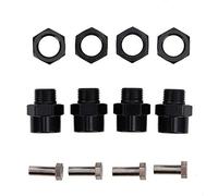SAXOJONON para coche RC, adaptador hexagonal de 12 mm a 17 mm, conector de extensión, compatibilidad universal, construcción duradera, fácil instalación, N10178T (Negro)