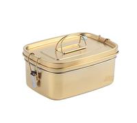 Saxojonon para contenedor de alimentos de doble capa, fiambrera de acero inoxidable 1.5L 304, para vajilla de metal dorado, aislado, resistente a fugas, duradera, ecológica