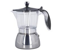 SAXOJONON para estufa, 6 tazas, Moka Pot, tapa transparente de ABS, de acero inoxidable para oficina en casa