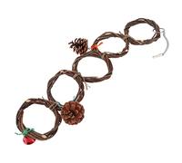 SAXOJONON para Juguetes para pájaros, Anillos para Masticar de Madera de Manzana con Gancho para Colgar, Accesorios duraderos Hechos a Mano para jaulas de Loros para pájaros (5 Anillos)