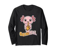 Saxolotl Jugador de saxofón Lindo Juego de palabras Axolotl Manga Larga