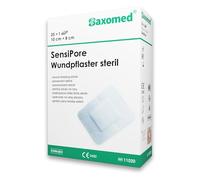 Saxomed SensiPore apósitos adhesivos 10x8 cm - tiritas estériles 25 unidades - almohadilla no adherente 5x4 cm - apósitos para heridas sensible sin látex
