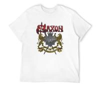 Saxon 40 Years Men White T-Shirt Print Unisex Cotton tee Shirt L