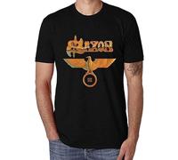 Saxon Announce Album Thunderbolt Fashion Print Men Black T-Shirt Print Unisex Cotton tee Shirt XL