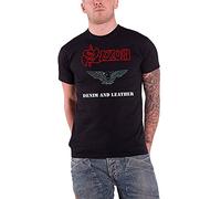 Saxon Denim & Leather Oficial de los hombres nuevo negro T Shirt