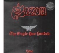 SAXON - EAGLE HAS LANDED LP UK CARRERE 1982 10 TRACK LIVE EMBOSSED SLEEVE WITH INFO STICKER ON TOP RIGHT CORNER OF SLEEVE (CAL137)
