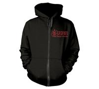 SAXON - STRONG ARM OF THE LAW BLACK Hooded Sweatshirt with Zip Large