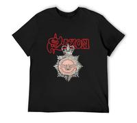 Saxon Strong Arm of The Law Men Black T-Shirt Print Unisex Cotton tee Shirt XXL