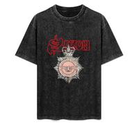 Saxon Strong Arm of The Law Men's T-Shirt Unisex Black Cotton Print tee Shirts S