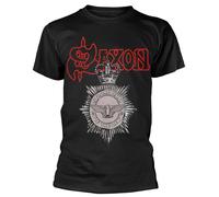 Saxon 'Strong Arm Of The Law' (Negro) Camiseta (Back Print) - ¡NUEVO Y OFICIAL