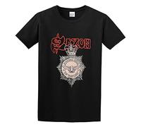 Saxon Strong Arm of The Law Remastered Men Black T-Shirt Print Unisex Cotton tee Shirt M