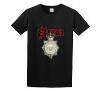 Saxon Strong Arm of The Law Remastered Men Black T-Shirt Print Unisex Cotton tee Shirt XXL