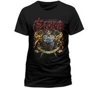 Saxon Thunderbolt World Tour 2018 Men Black T-Shirt Print Unisex Cotton tee Shirt S