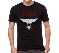 Saxon Wheels of Steel - Camiseta de banda de rock de manga corta para hombre, Negro, M