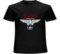 Saxon Wheels of Steel Men's Rock Band Short Sleeve Shirt Top Sweatshirt Short Sleeve Black 3XL