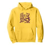 Saxophone Cat Less Stress More Jazz Sudadera con Capucha