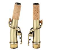 Saxophone Neck Replacement Set, Soprano Saxophone Neck Kit, 2Pcs Metal Straight and Curved Neck Tubes with Brass Cork Material, for Professional Musicians and Beginners (Azul verdoso antiguo)