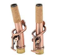 Saxophone Neck Replacement Set, Soprano Saxophone Neck Kit, 2Pcs Metal Straight and Curved Neck Tubes with Brass Cork Material, for Professional Musicians and Beginners (Antiguo rojizo)