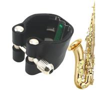 Saxophone Pickup, 1.46x1.46x1.06 Inch Sax Clamp for Alto Soprano Saxophones, Leather Saxophone Ligature Clip, Portable Sax Ligature for Travel, Saxophone Mouthpiece Leather Fastener