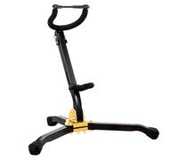 Saxophone Stand Holder - Wooden Display Rack | Adjustable Foldable Support | Stable Triangle Base For Alto Tenor Instrument, Beech Colour Floor Mount Music Accessory