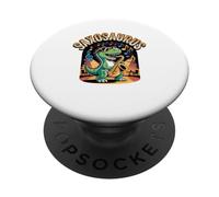 Saxosaurus Dinosaurio T Rex Musica Jazz Saxofon PopSockets PopGrip Adhesivo