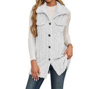 Saxrel Bodywarmers - Chalecos de forro polar mullido con cuello de solapa y | Chaquetas de forro polar sin mangas con solapa, chalecos de invierno para exteriores, caminar, senderismo, viajes, oficina