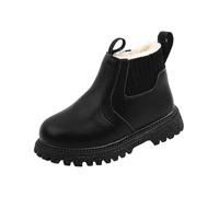 Saxrel Botas Chelsea con forro polar para niñas, con cremallera lateral