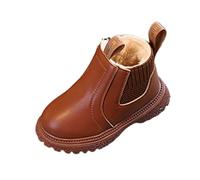 Saxrel Botas Chelsea con forro polar para niñas, con cremallera lateral