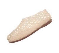 Saxrel Jelly Shoes - Zapatos planos de ballet de malla de PVC para mujer, puntera cerrada, malla hueca, suela plana, sandalias de gelatina para verano, playa, lluvia ligera, viajes, oficina