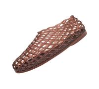 Saxrel Jelly Shoes - Zapatos planos de ballet de malla de PVC para mujer, puntera cerrada, malla hueca, suela plana, sandalias de gelatina para verano, playa, lluvia ligera, viajes, oficina