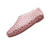Saxrel Jelly Shoes - Zapatos planos de ballet de malla de PVC para mujer, puntera cerrada, malla hueca, suela plana, sandalias de gelatina para verano, playa, lluvia ligera, viajes, oficina