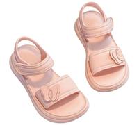 Saxrel Sandalias de punta abierta para niñas, sandalias casuales con bonitos detalles de , suela antideslizante suave, zapatos de 3 a 12 años para senderismo, playa, viajes de vacaciones, verano, uso