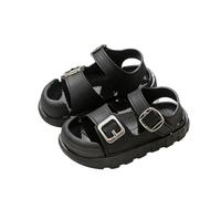 Saxrel Sandalias de PVC antiarañazos, doble hebilla, correa ajustable, huecas, antideslizantes, suela gruesa, zapatos de playa de 1 a 9 años, para verano, uso casual, juegos al aire libre, vacaciones