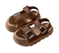 Saxrel Sandalias de PVC antiarañazos, doble hebilla, correa ajustable, huecas, antideslizantes, suela gruesa, zapatos de playa de 1 a 9 años, para verano, uso casual, juegos al aire libre, vacaciones