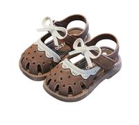 Saxrel Sandalias de PVC con puntera cerrada para niñas, sandalias de playa con detalle de lazo y , suaves, antideslizantes, para verano, juegos al aire libre, salidas informales, viajes, vacaciones