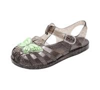 Saxrel Sandalias de PVC con puntera cerrada para niñas, sandalias romanas con correa de hebilla, suela antideslizante suave, zapatos de 2 a 8 años para verano, uso diario, salidas informales, playa