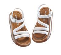 Saxrel Sandalias de PVC con tiras para niñas, hebilla ajustable, puntera abierta, suela antideslizante, zapatos de princesa de 1 a 9 años, para viajes de vacaciones, senderismo, escuela, verano, uso